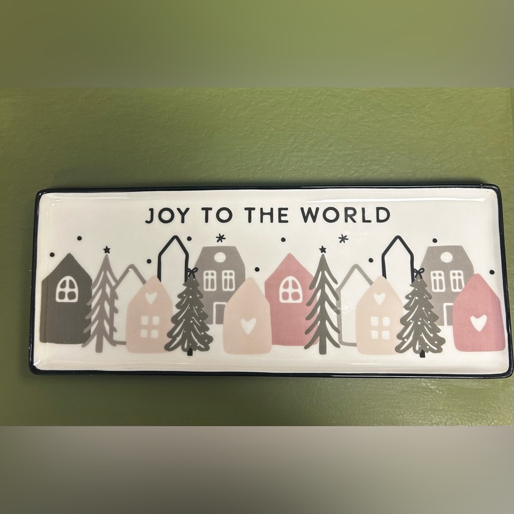 Christmas Village Houses Ceramic Tray by Santa Barbara Design